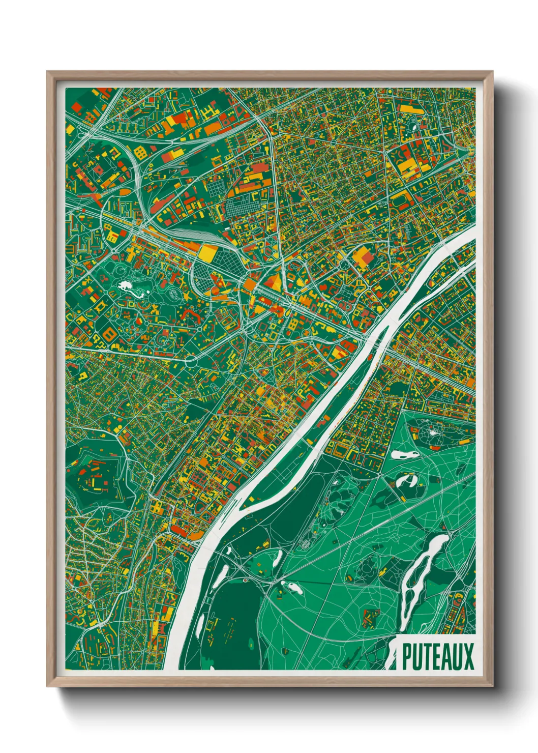 Une affiche de carte sur Puteaux