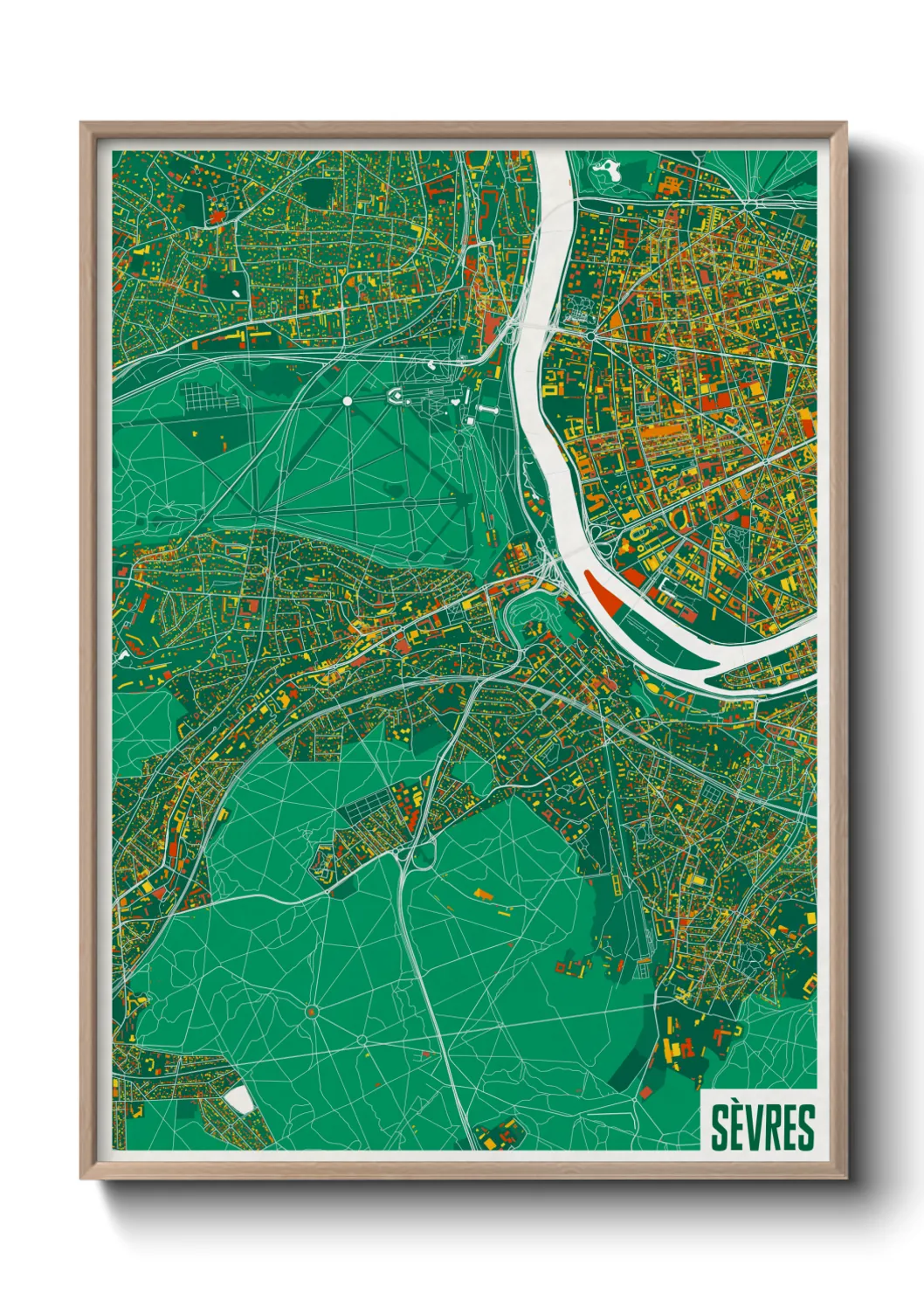 Une affiche de carte sur Sèvres