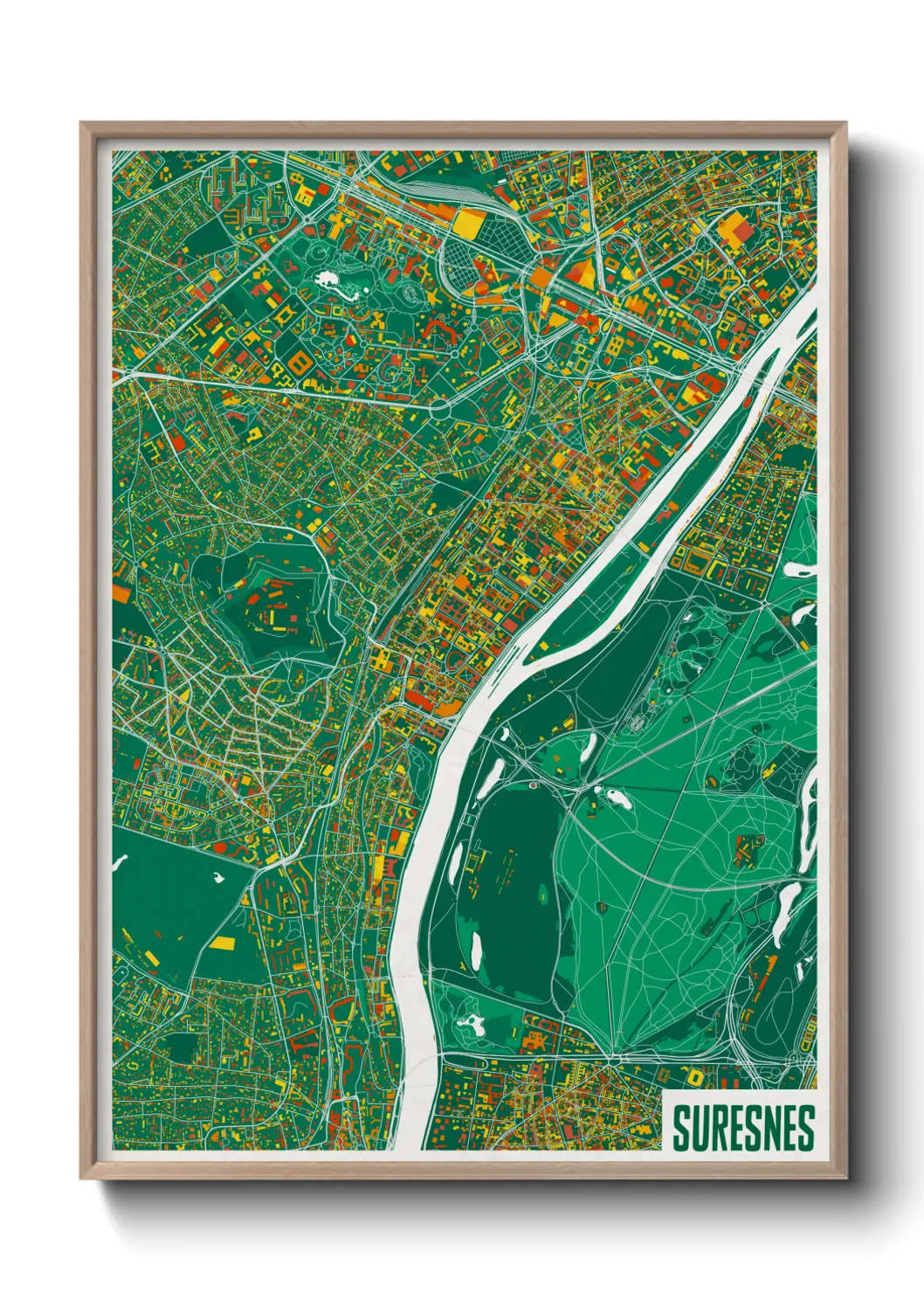 Une affiche de carte sur Suresnes