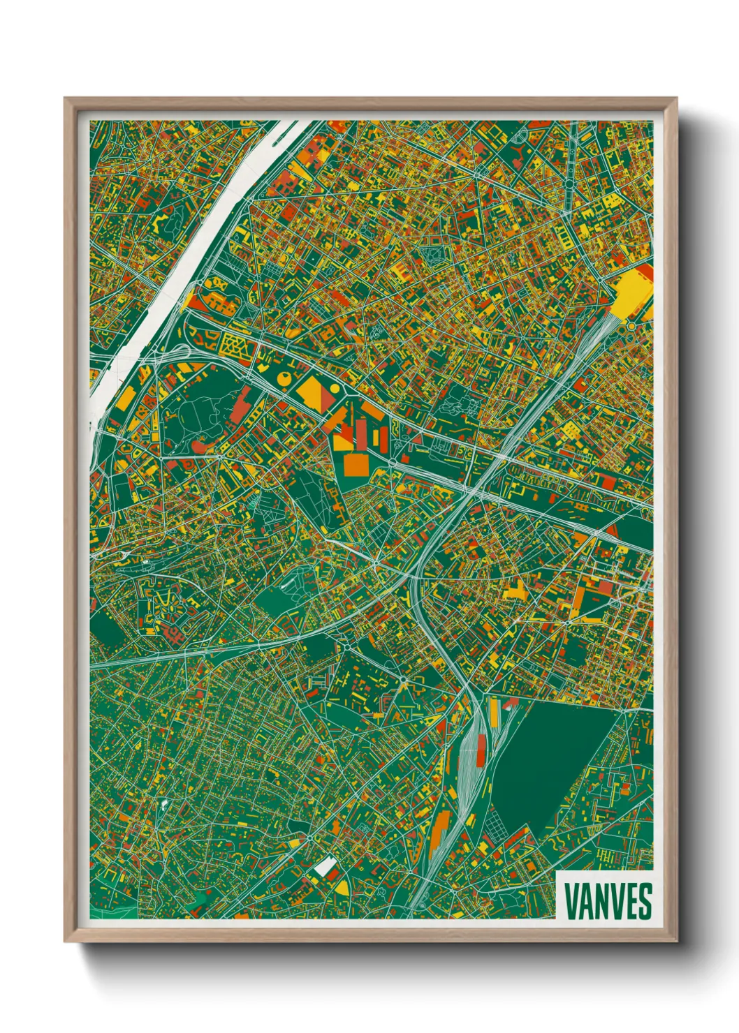 Une affiche de carte sur Vanves