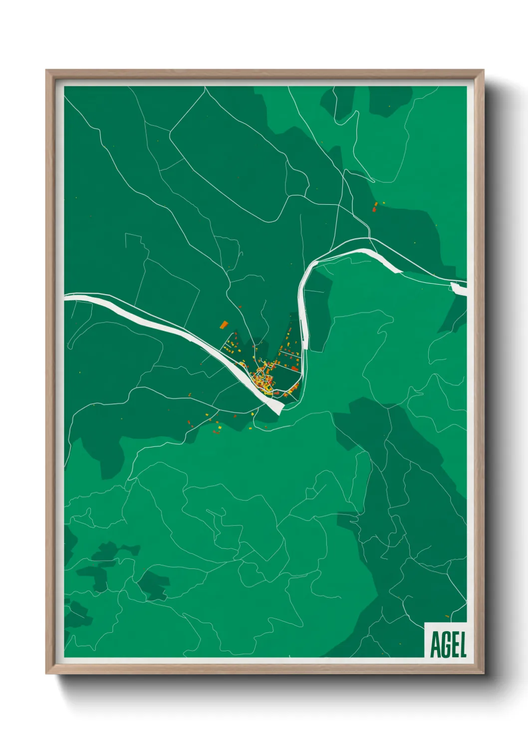 Une affiche de carte sur Agel