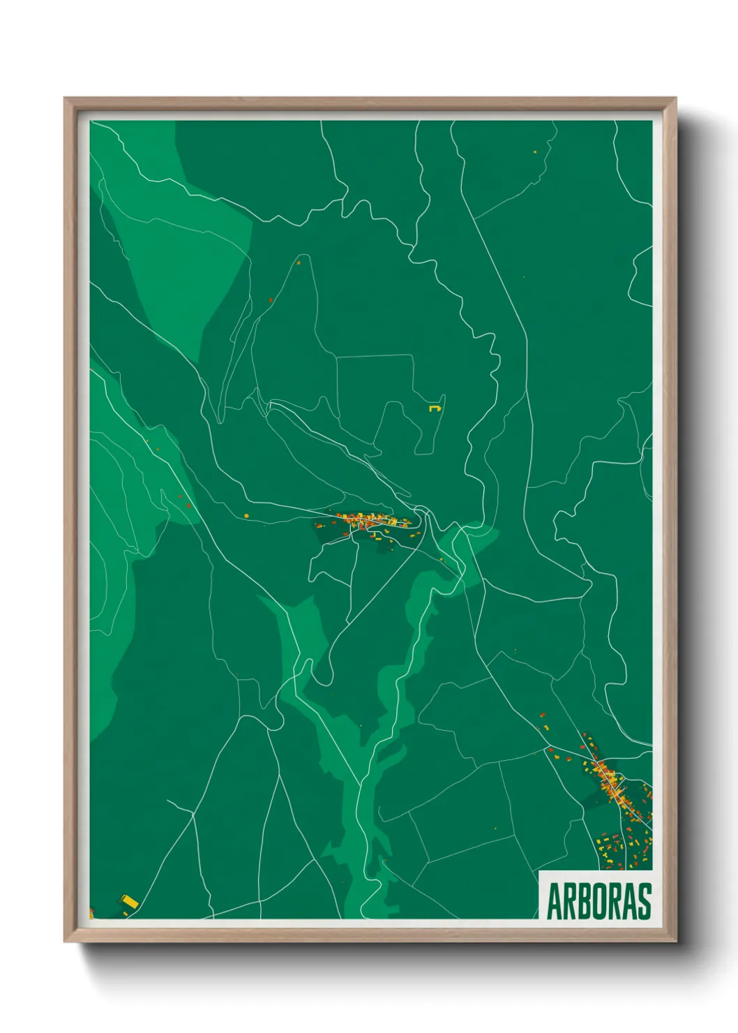 Une affiche de carte sur Arboras