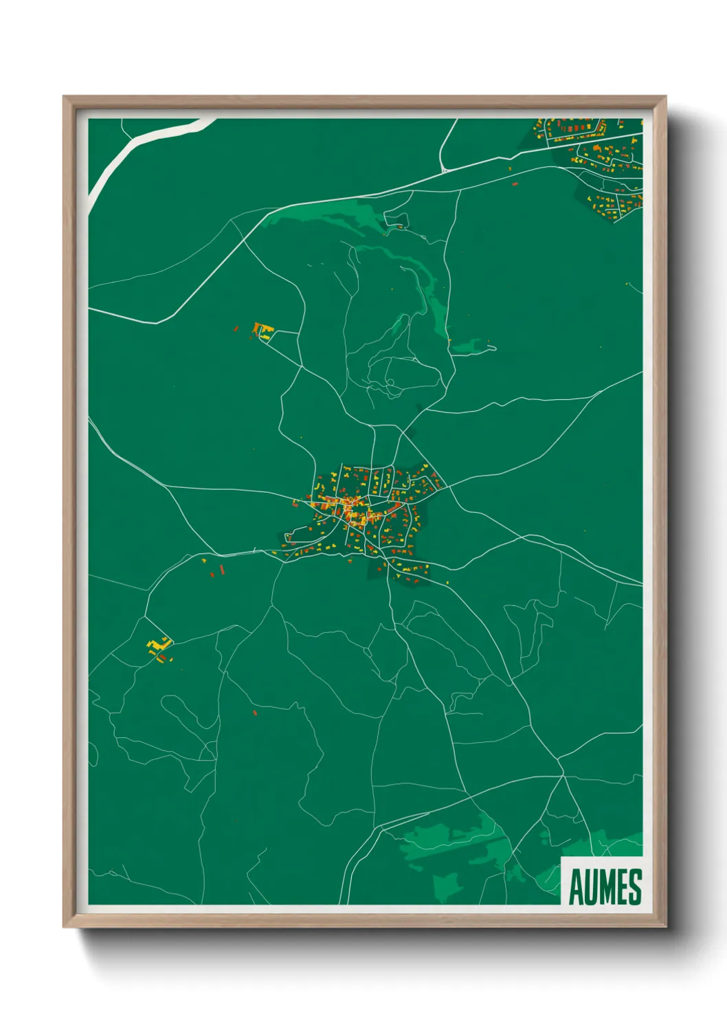 Une affiche de carte sur Aumes
