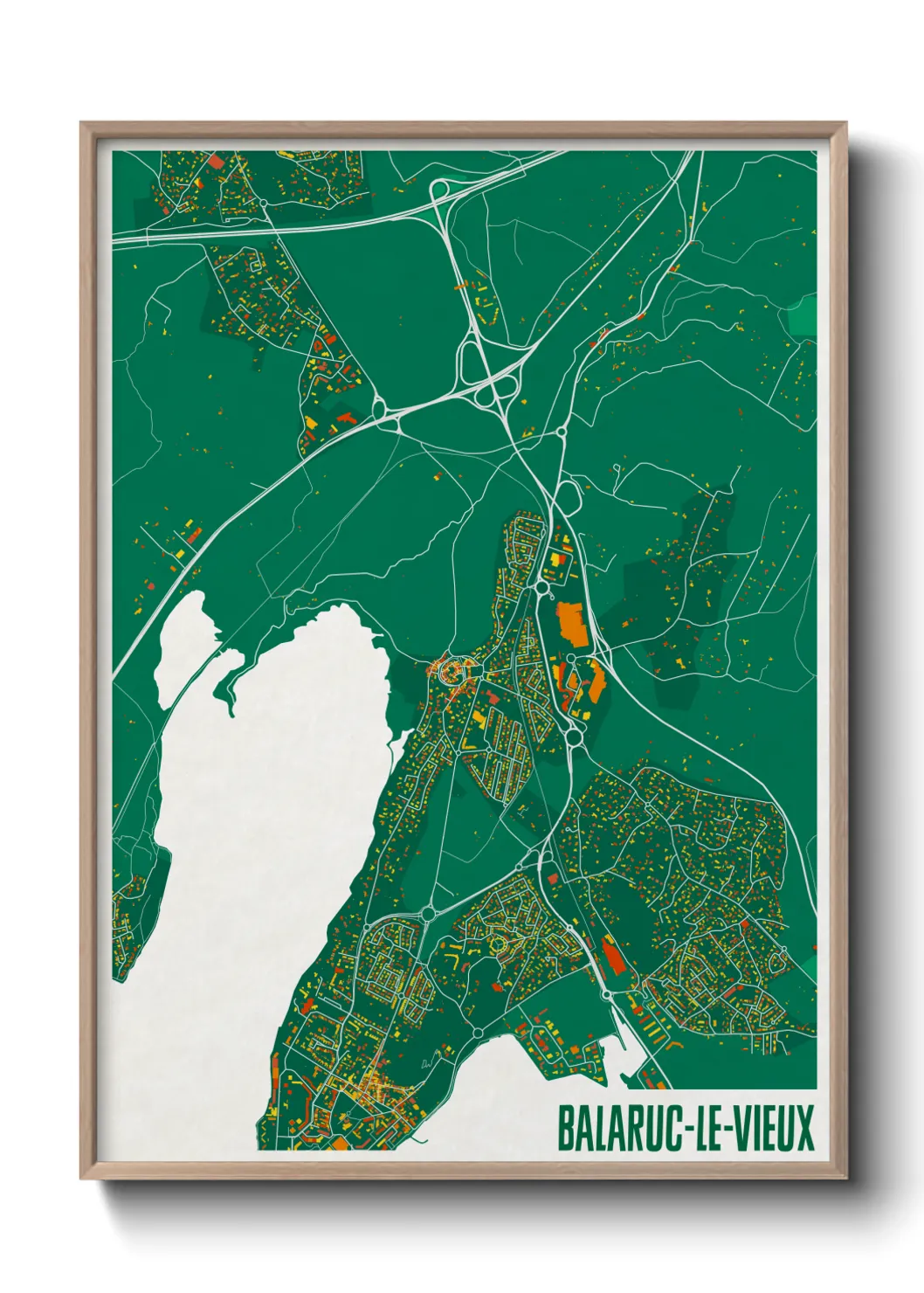 Une affiche de carte sur Balaruc-le-Vieux