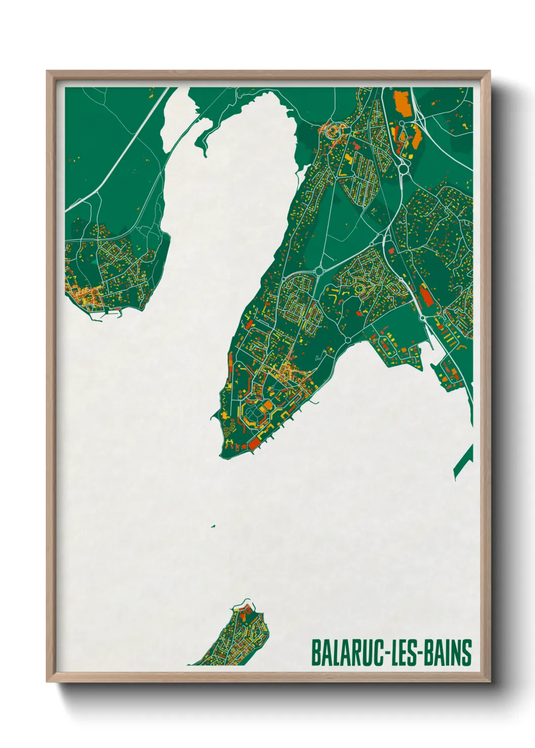 Une affiche de carte sur Balaruc-les-Bains