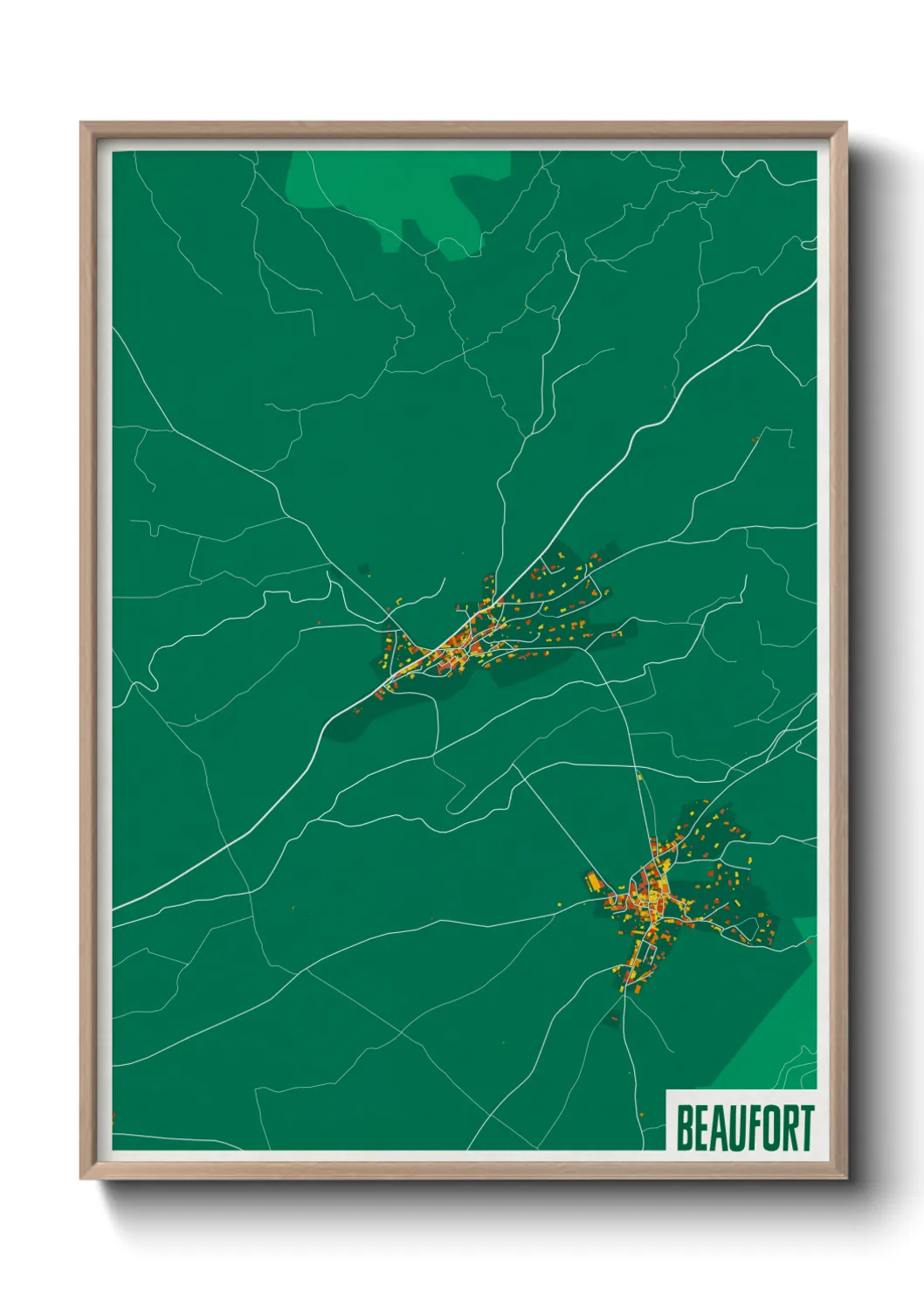 Une affiche de carte sur Beaufort