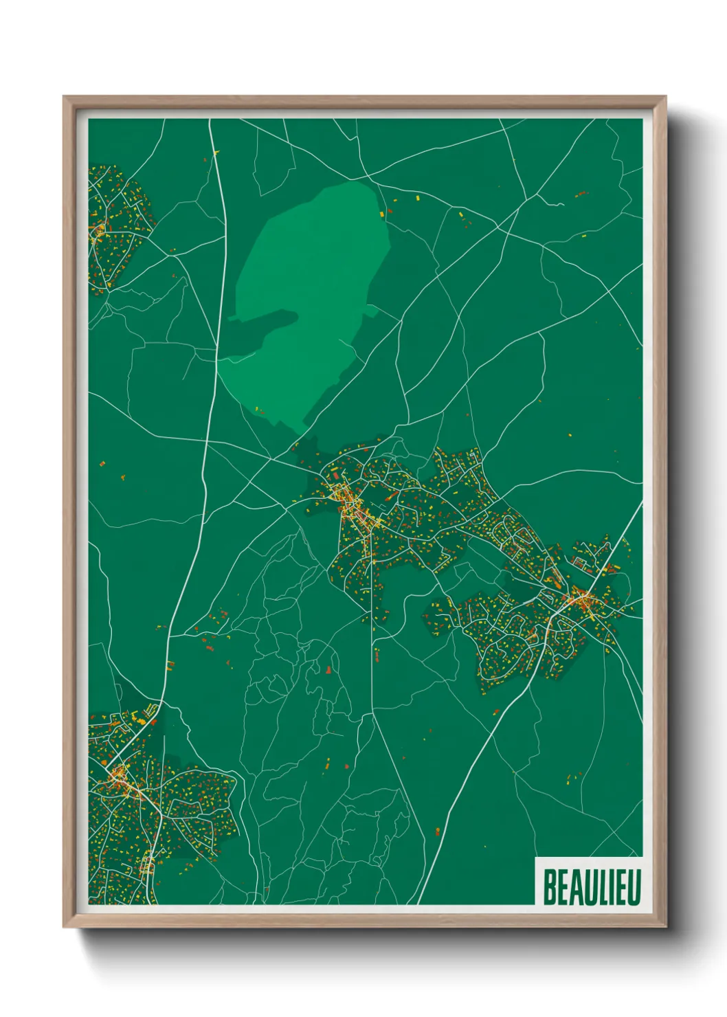 Une affiche de carte sur Beaulieu