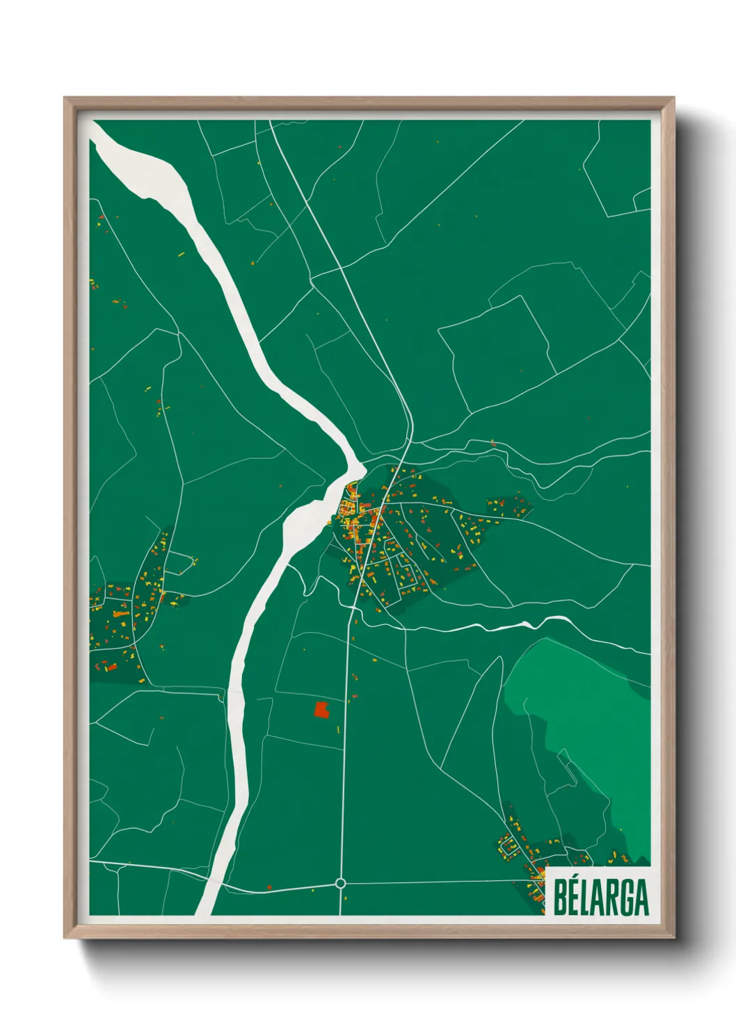 Une affiche de carte sur Bélarga