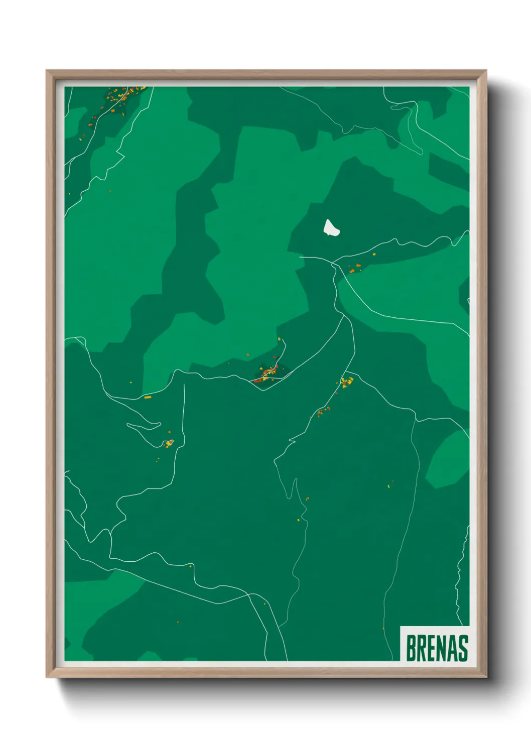 Une affiche de carte sur Brenas