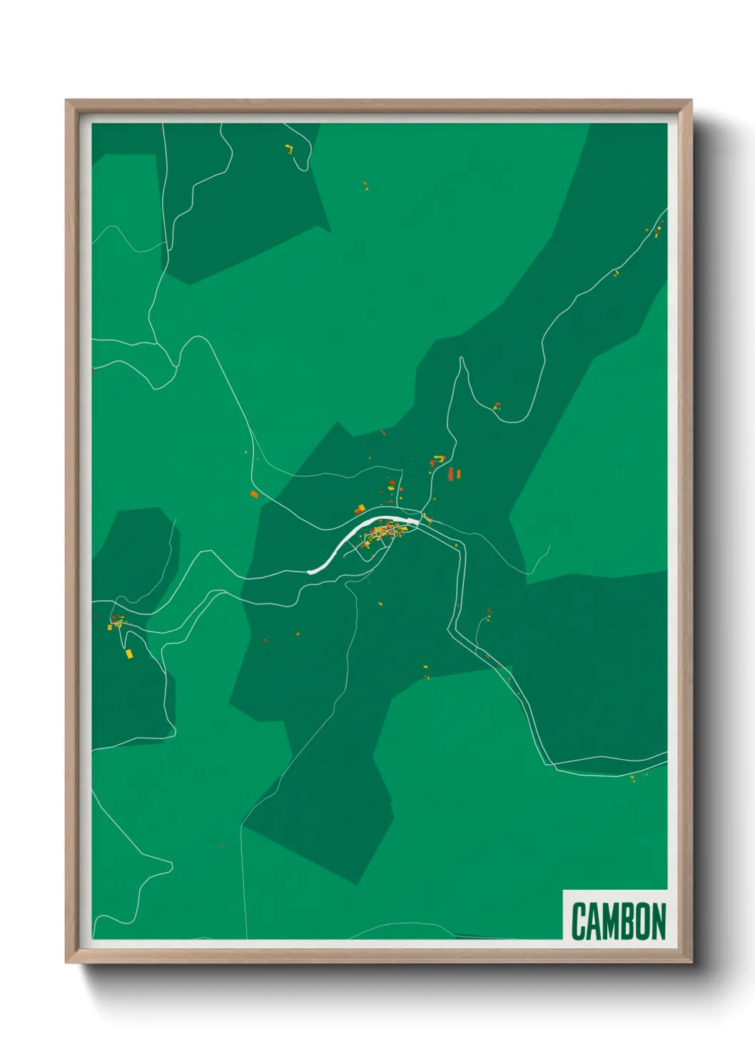 Une affiche de carte sur Cambon