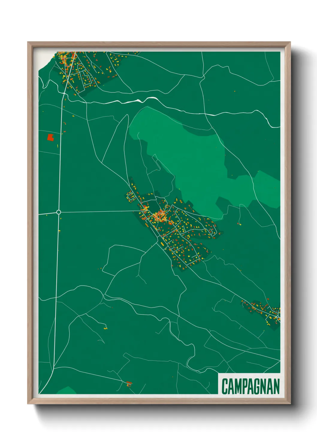 Une affiche de carte sur Campagnan