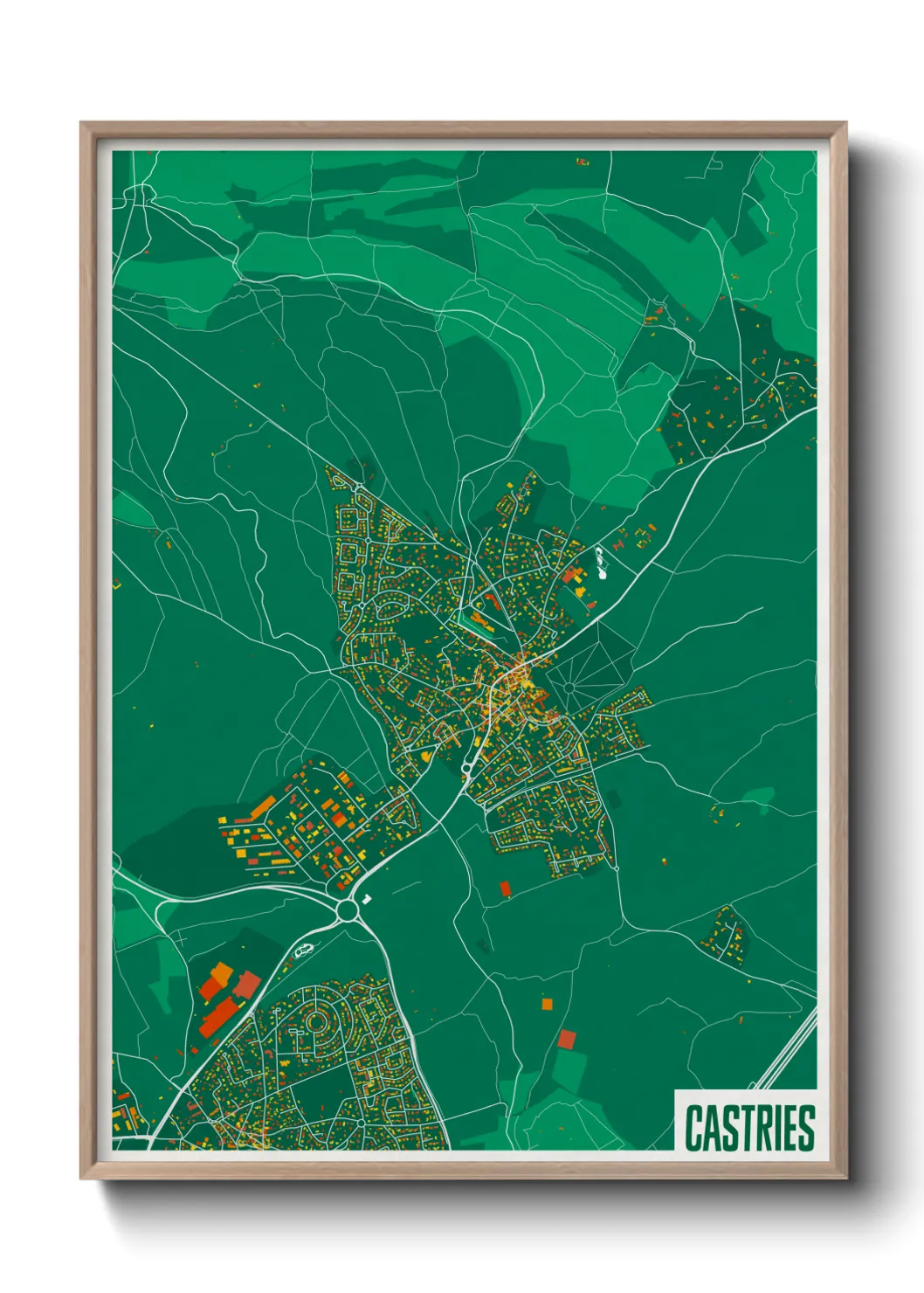 Une affiche de carte sur Castries