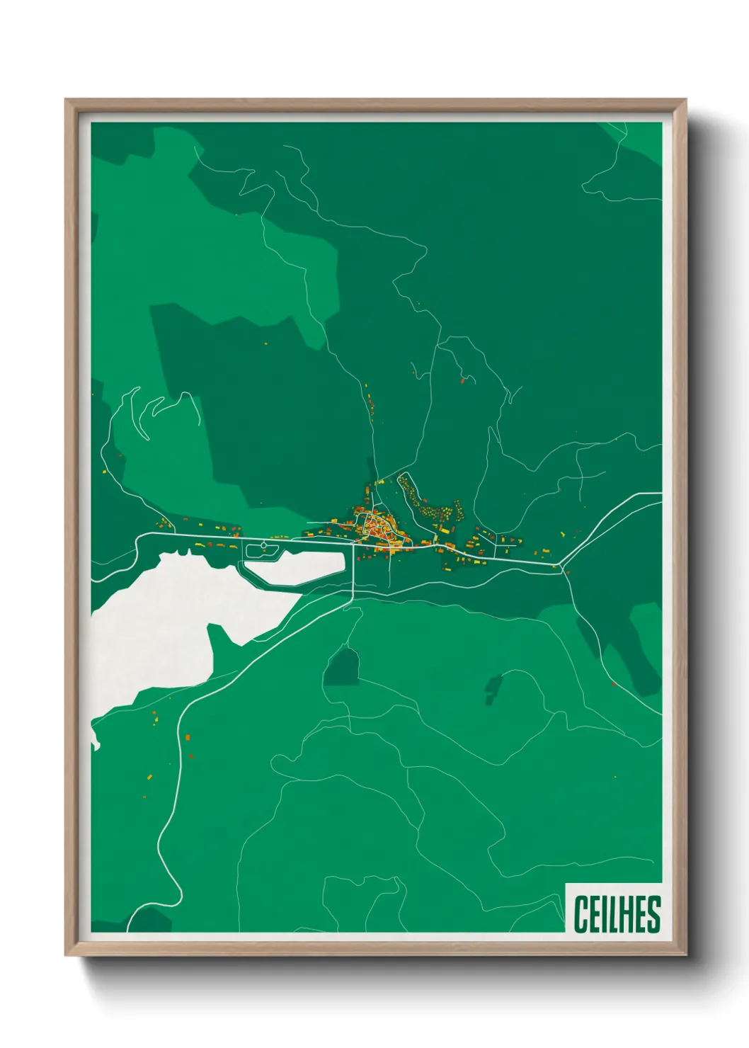 Une affiche de carte sur Ceilhes