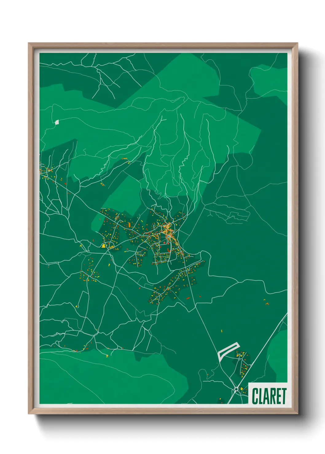 Une affiche de carte sur Claret