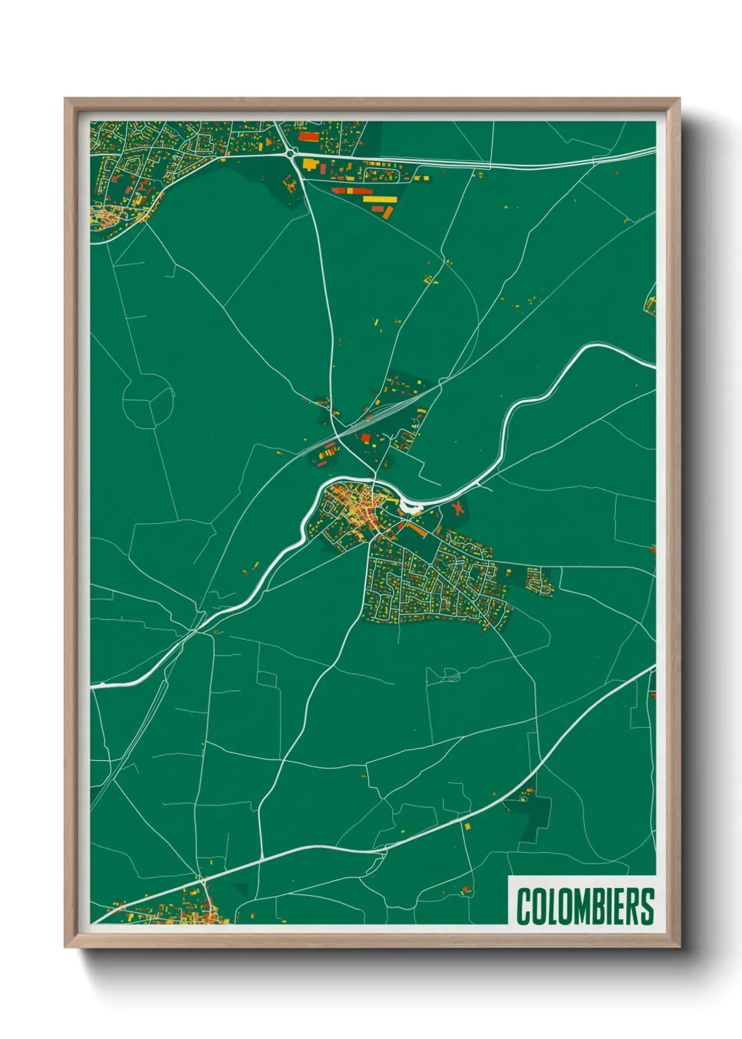 Une affiche de carte sur Colombiers