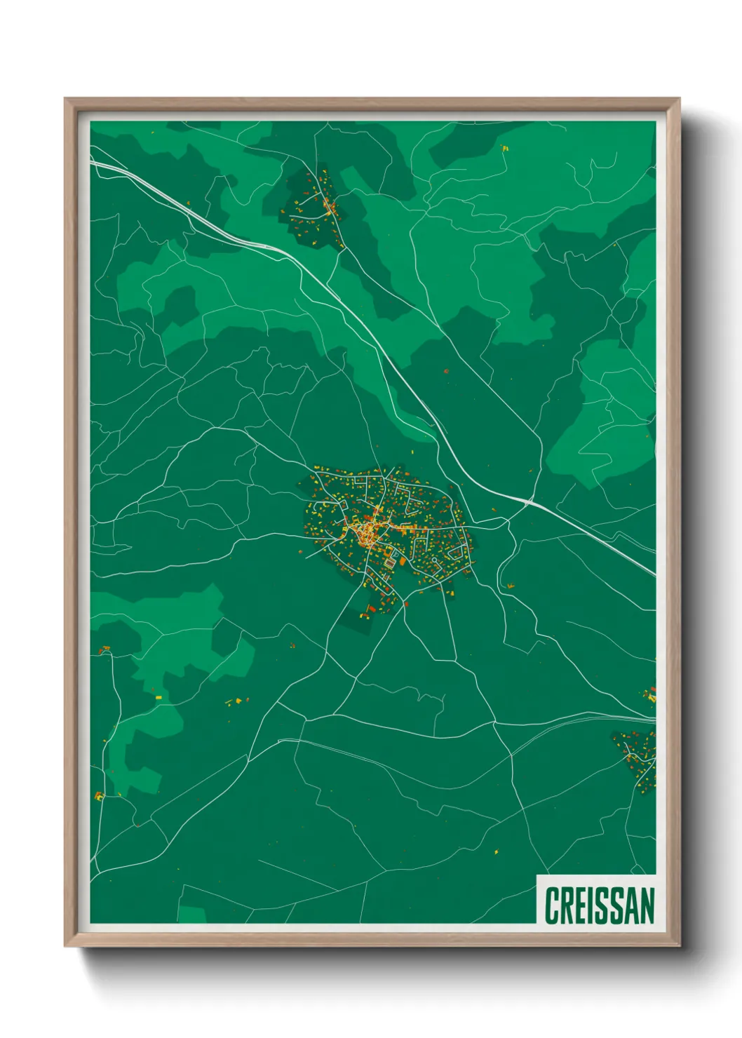 Une affiche de carte sur Creissan