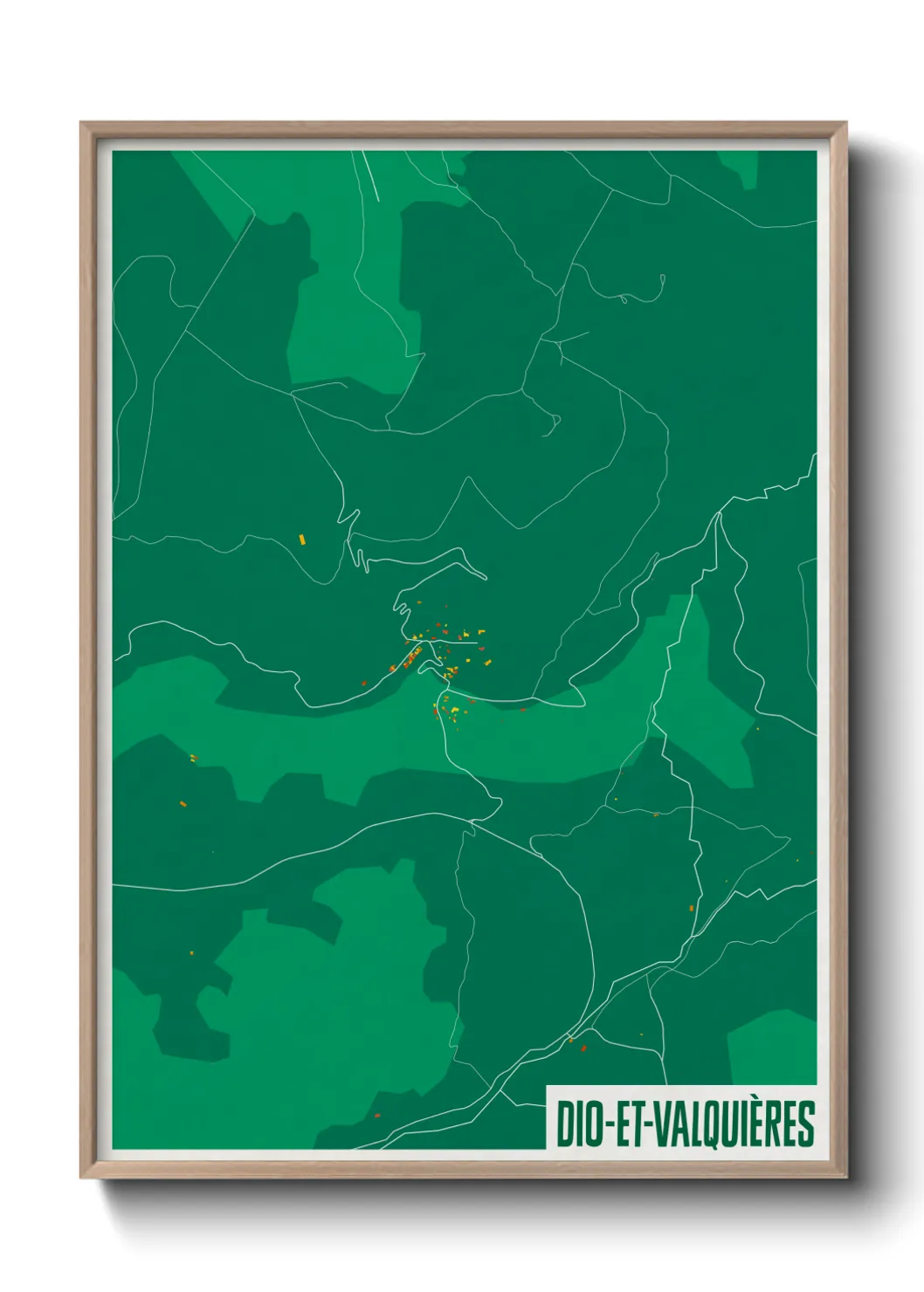 Une affiche de carte sur Dio-et-Valquières