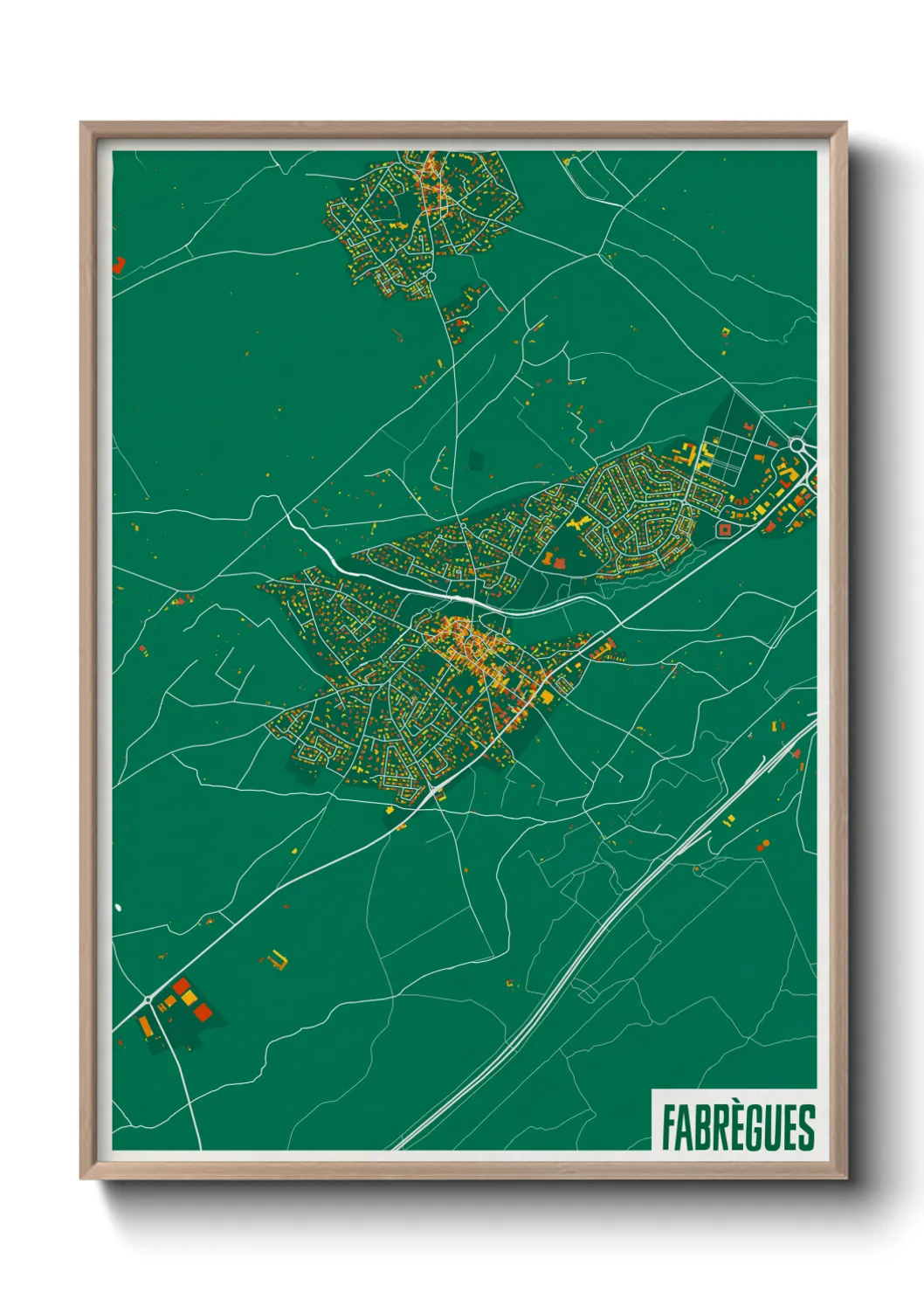 Une affiche de carte sur Fabrègues