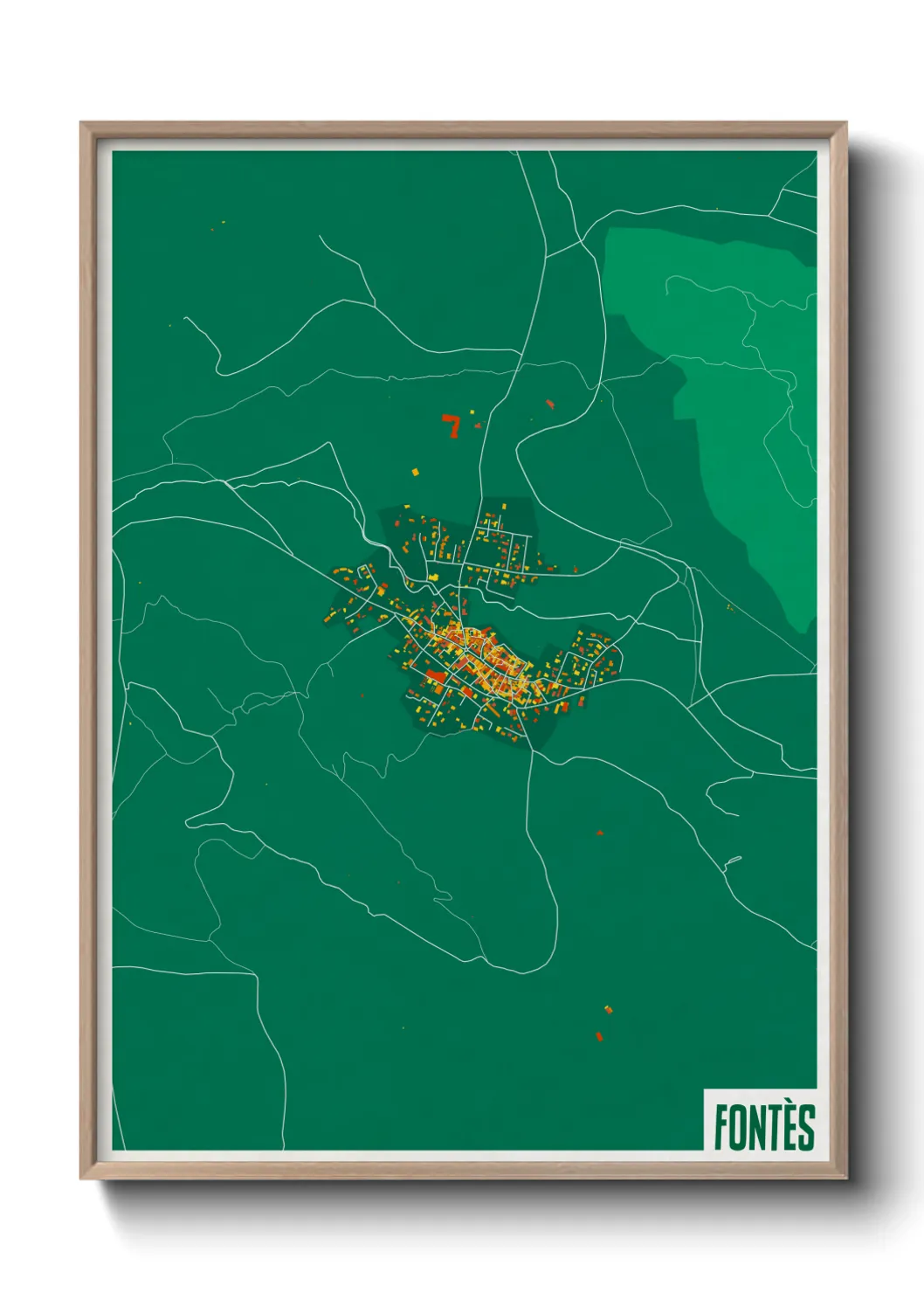 Une affiche de carte sur Fontès