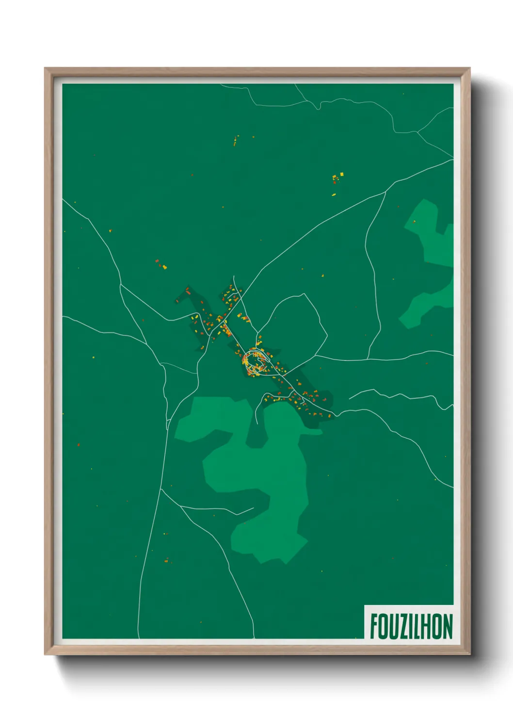 Une affiche de carte sur Fouzilhon