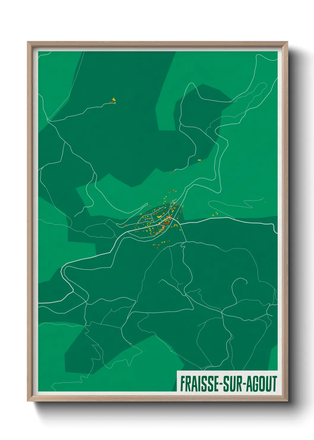 Une affiche de carte sur Fraisse-sur-Agout