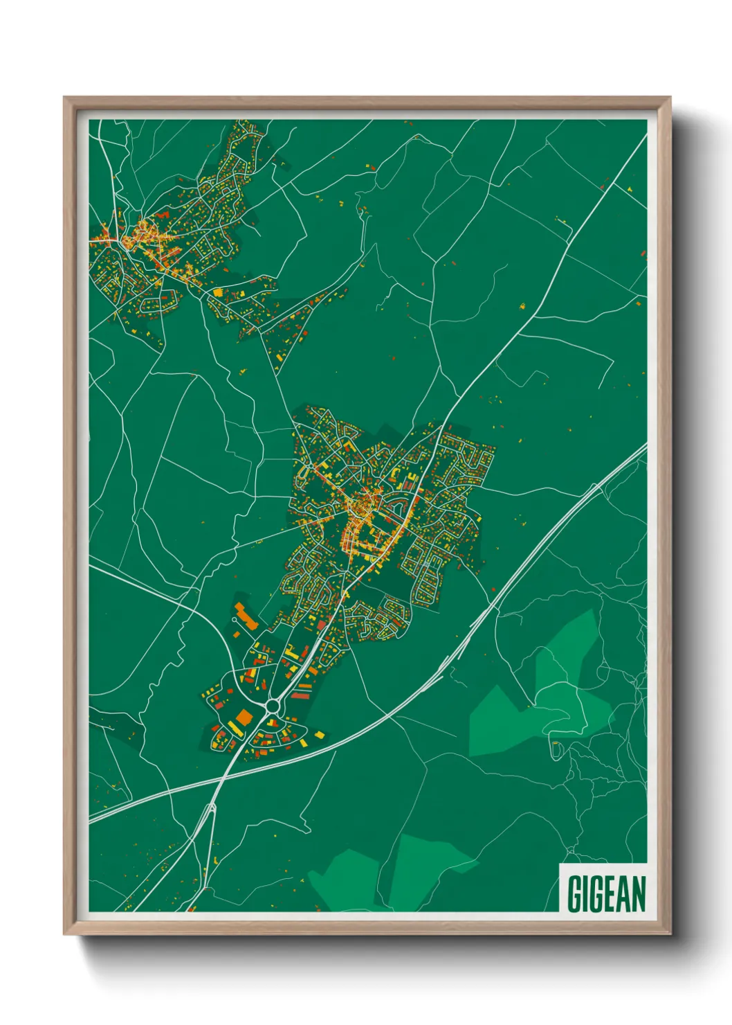Une affiche de carte sur Gigean