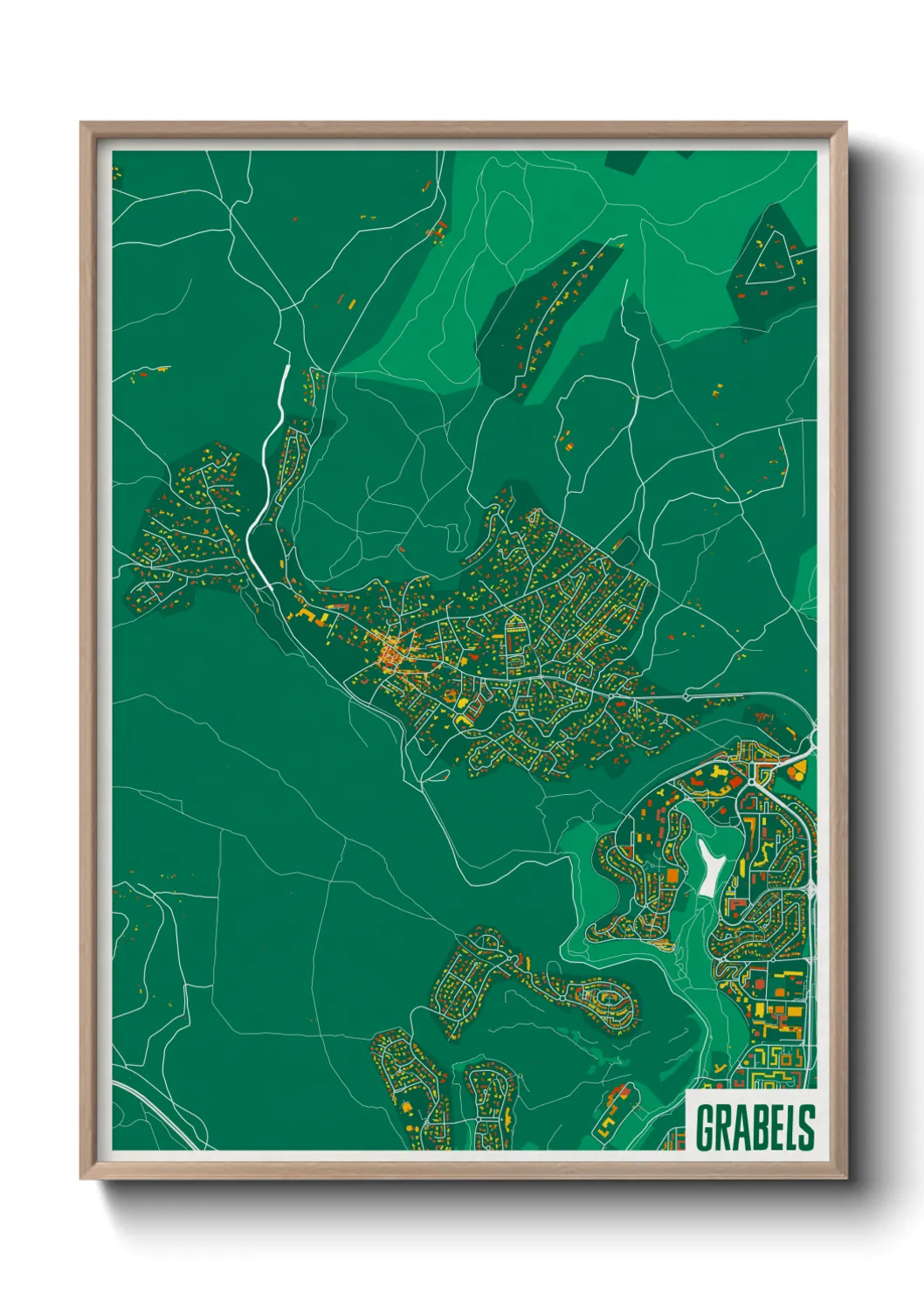 Une affiche de carte sur Grabels