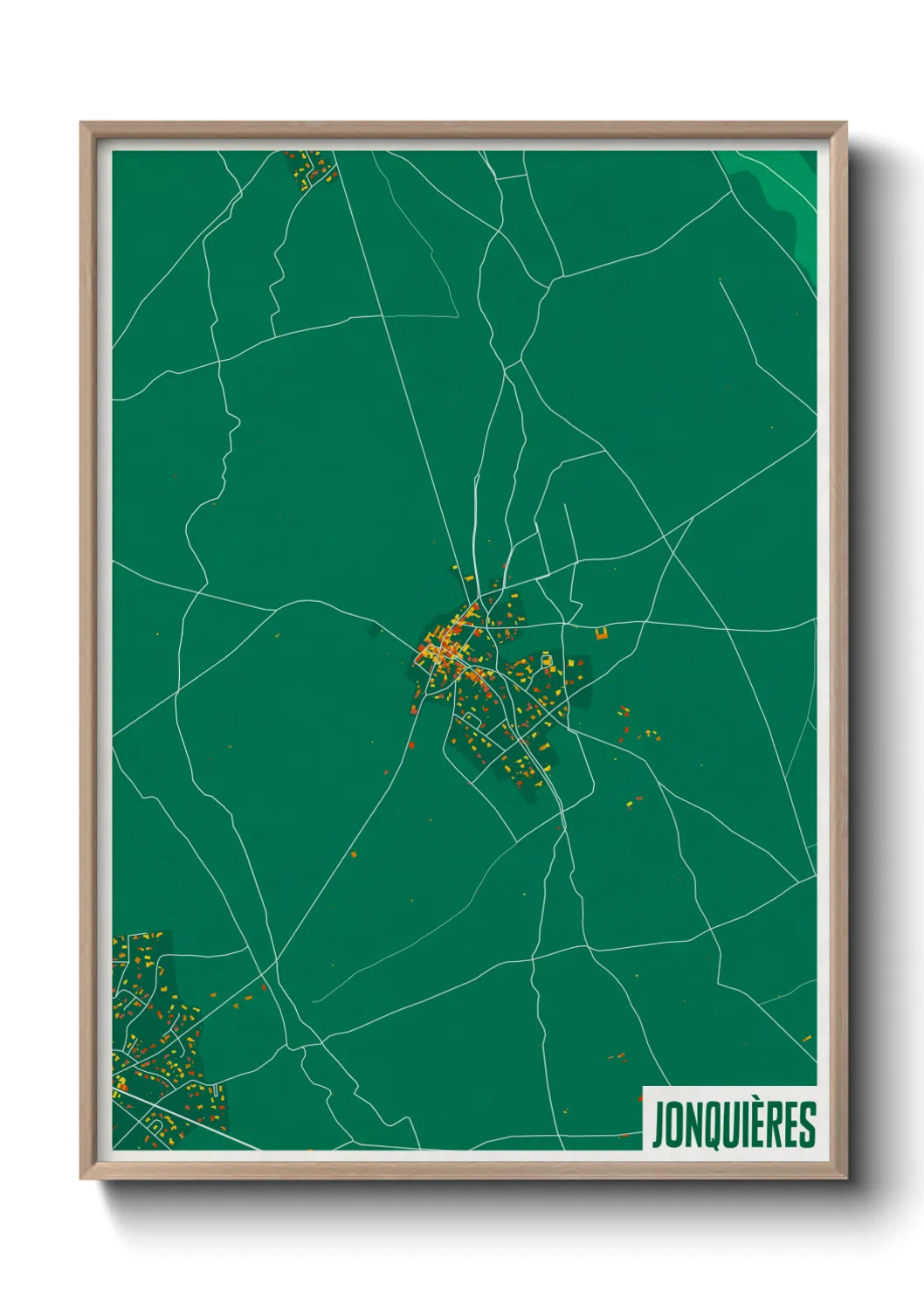 Une affiche de carte sur Jonquières