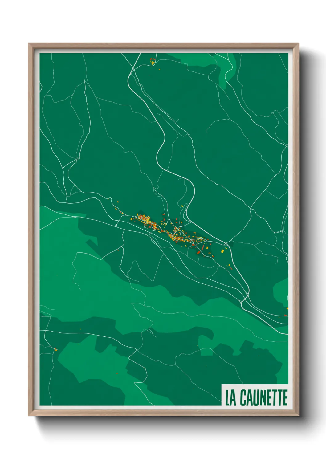 Une affiche de carte sur La Caunette