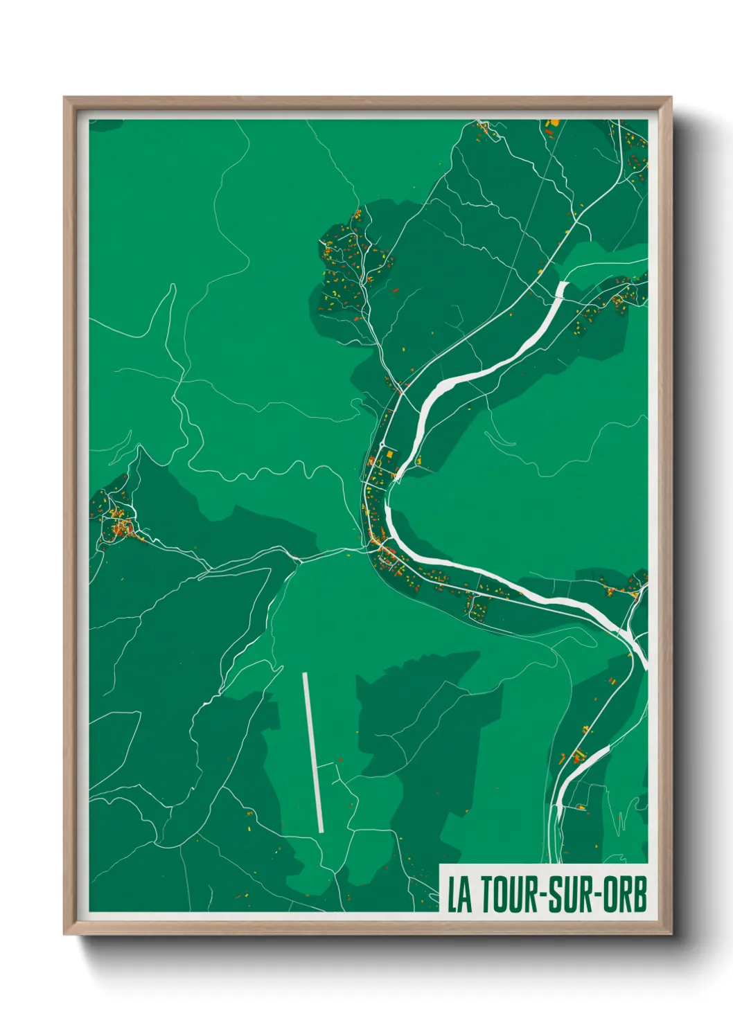 Une affiche de carte sur La Tour-sur-Orb