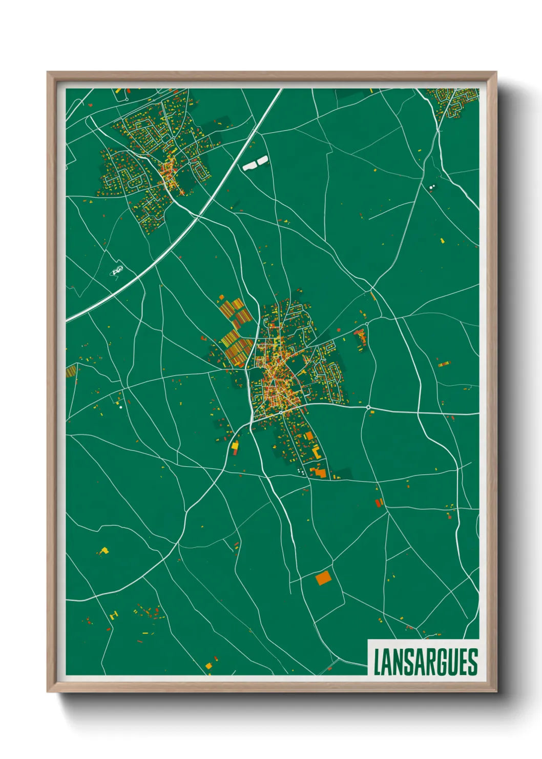 Une affiche de carte sur Lansargues