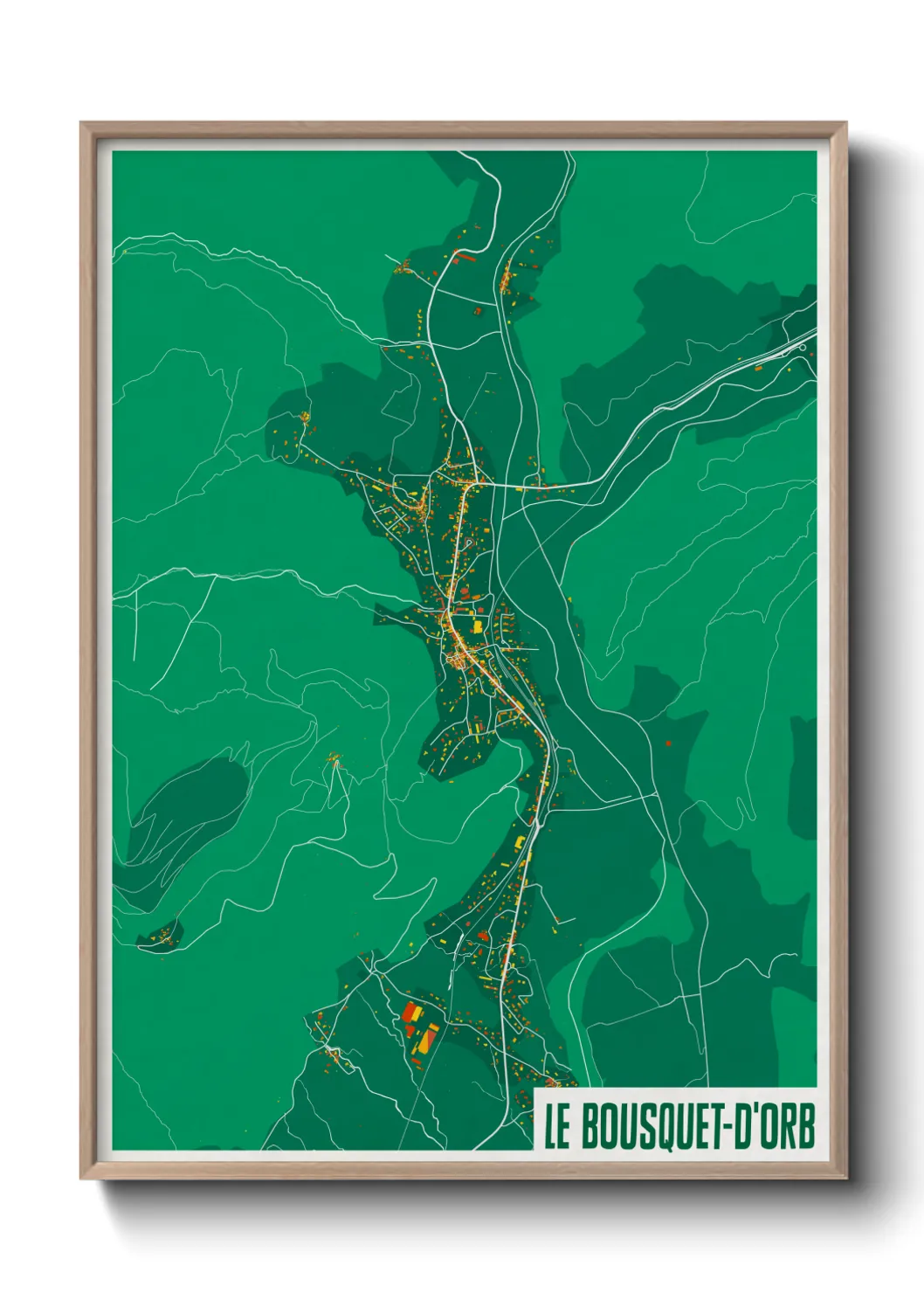 Une affiche de carte sur Le Bousquet-d'Orb