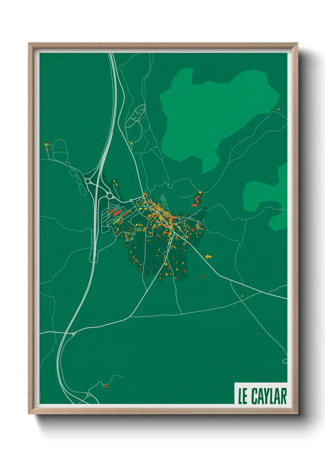 Une affiche de carte sur Le Caylar