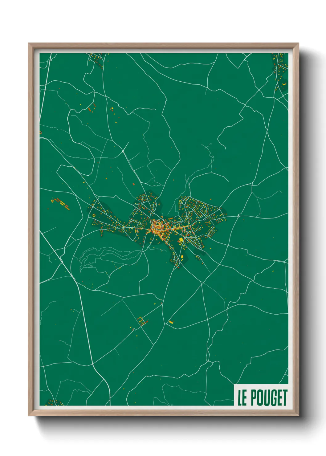 Une affiche de carte sur Le Pouget