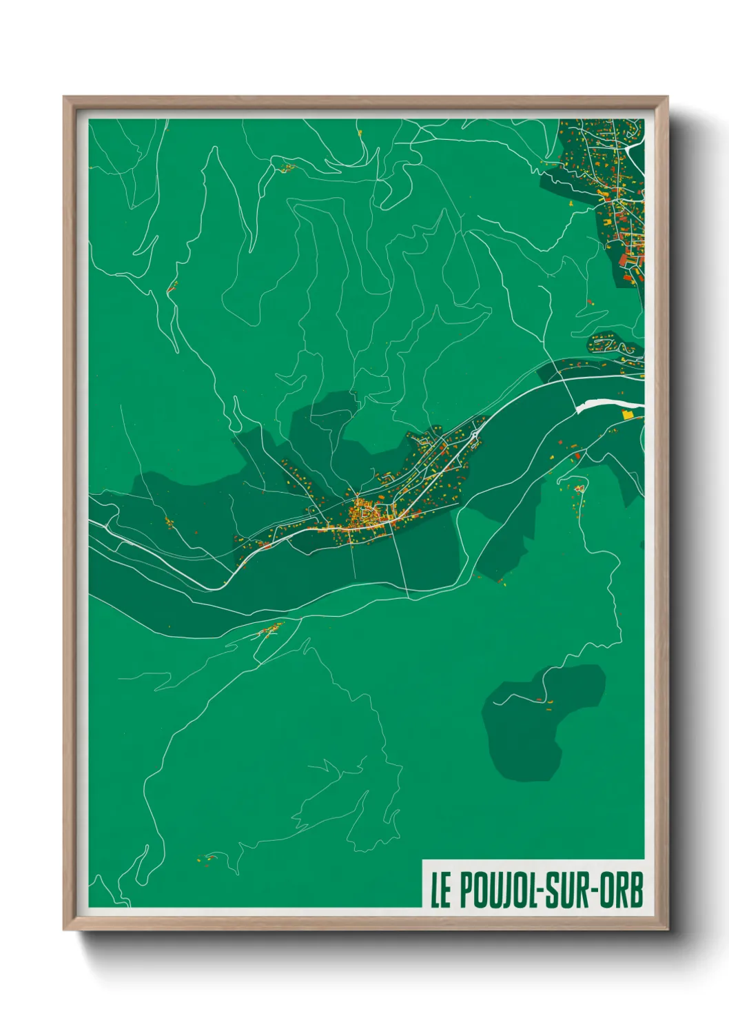 Une affiche de carte sur Le Poujol-sur-Orb
