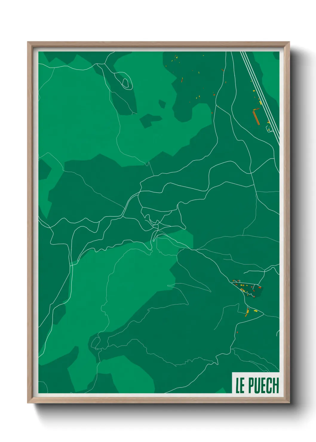 Une affiche de carte sur Le Puech