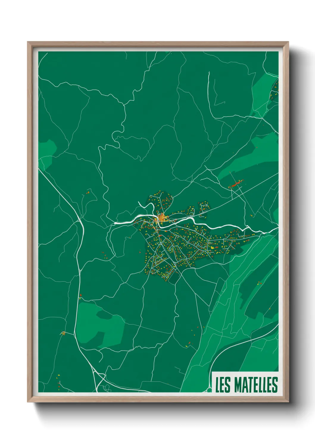 Une affiche de carte sur Les Matelles