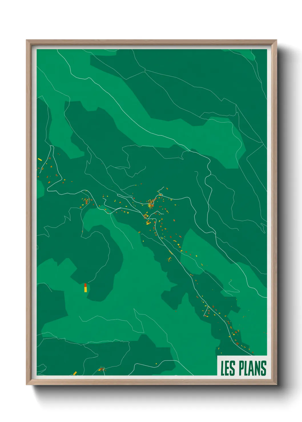 Une affiche de carte sur Les Plans