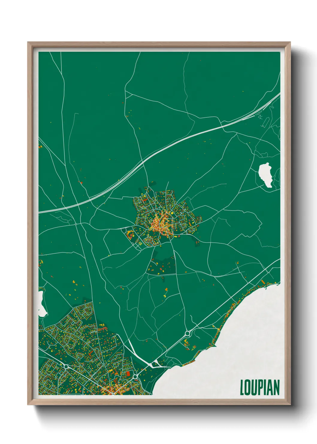 Une affiche de carte sur Loupian