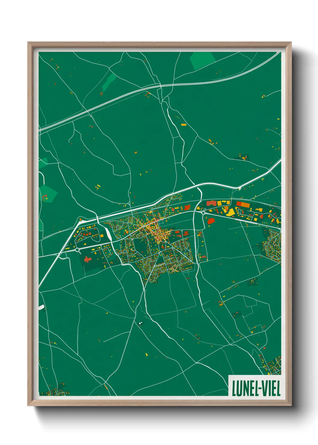 Une affiche de carte sur Lunel-Viel