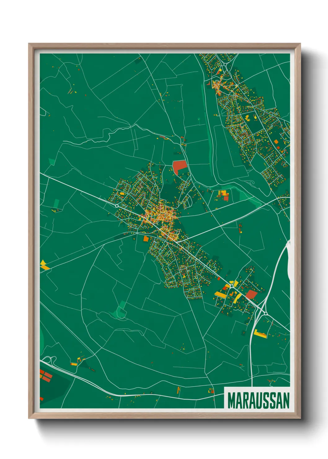 Une affiche de carte sur Maraussan
