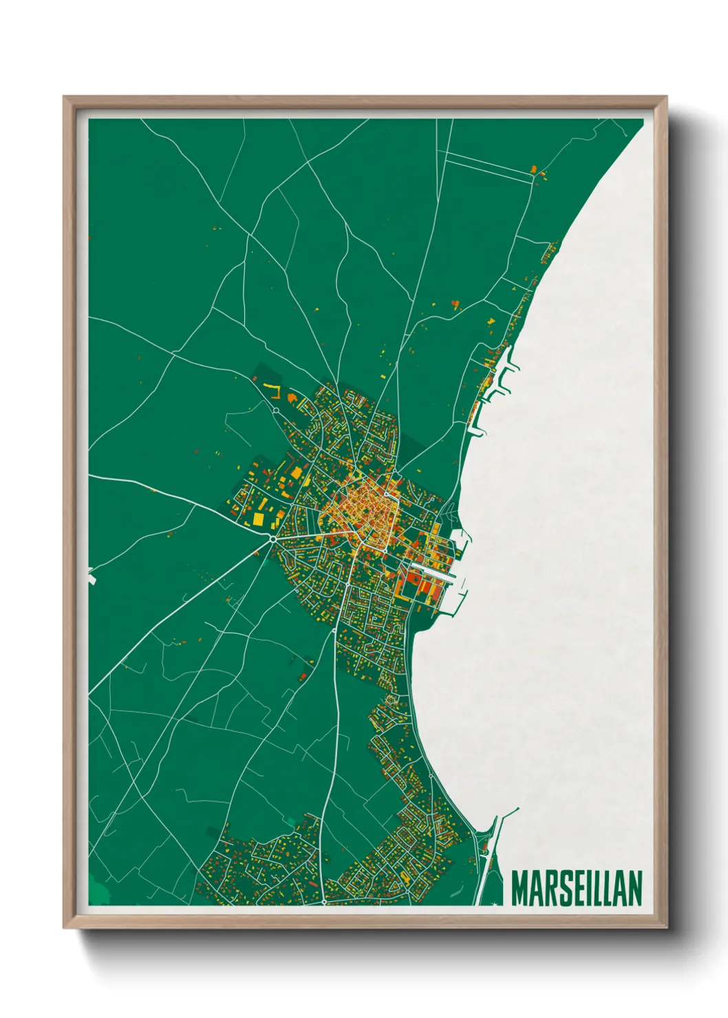 Une affiche de carte sur Marseillan
