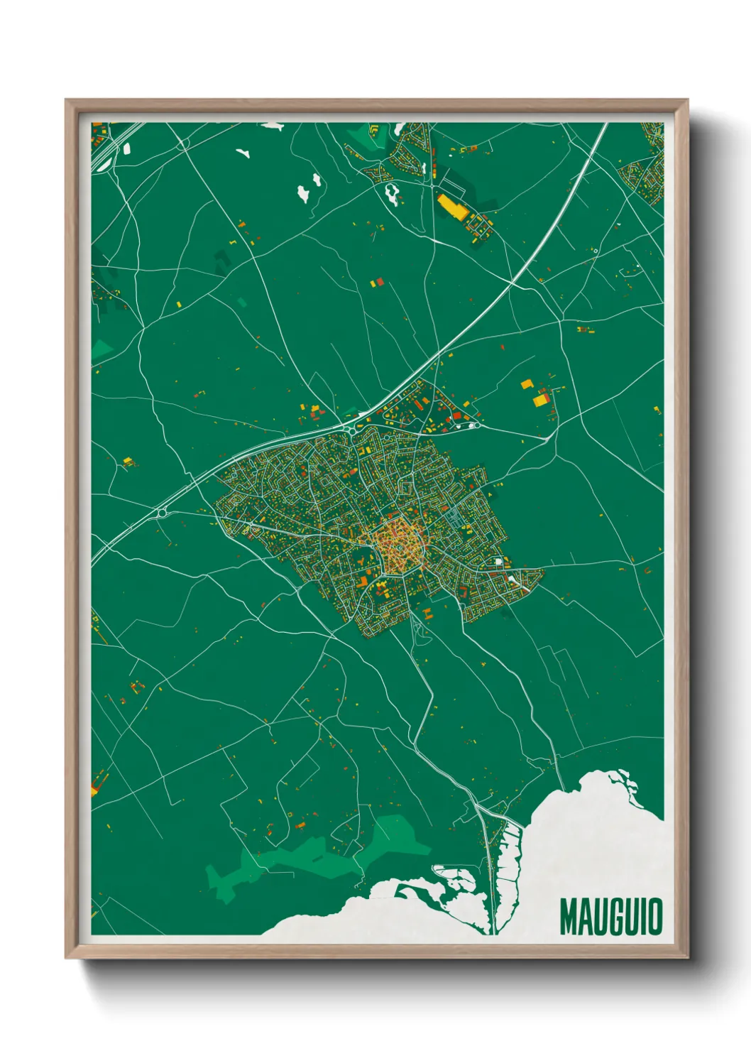 Une affiche de carte sur Mauguio