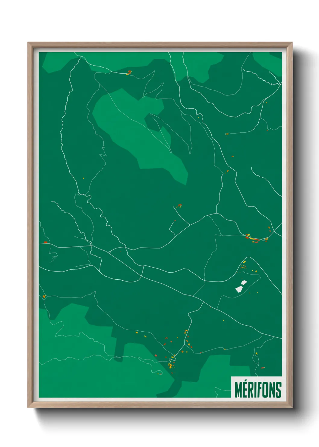 Une affiche de carte sur Mérifons