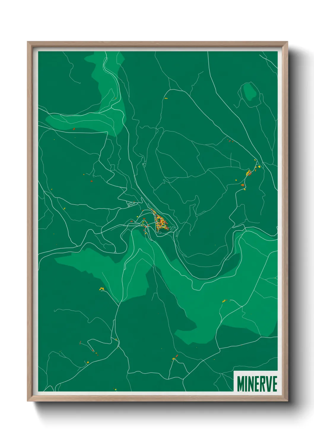 Une affiche de carte sur Minerve