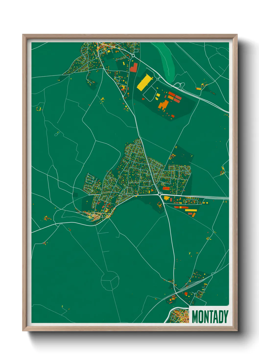 Une affiche de carte sur Montady
