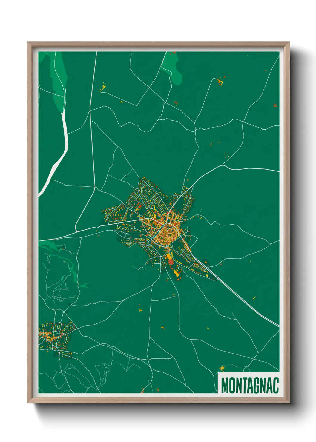 Une affiche de carte sur Montagnac