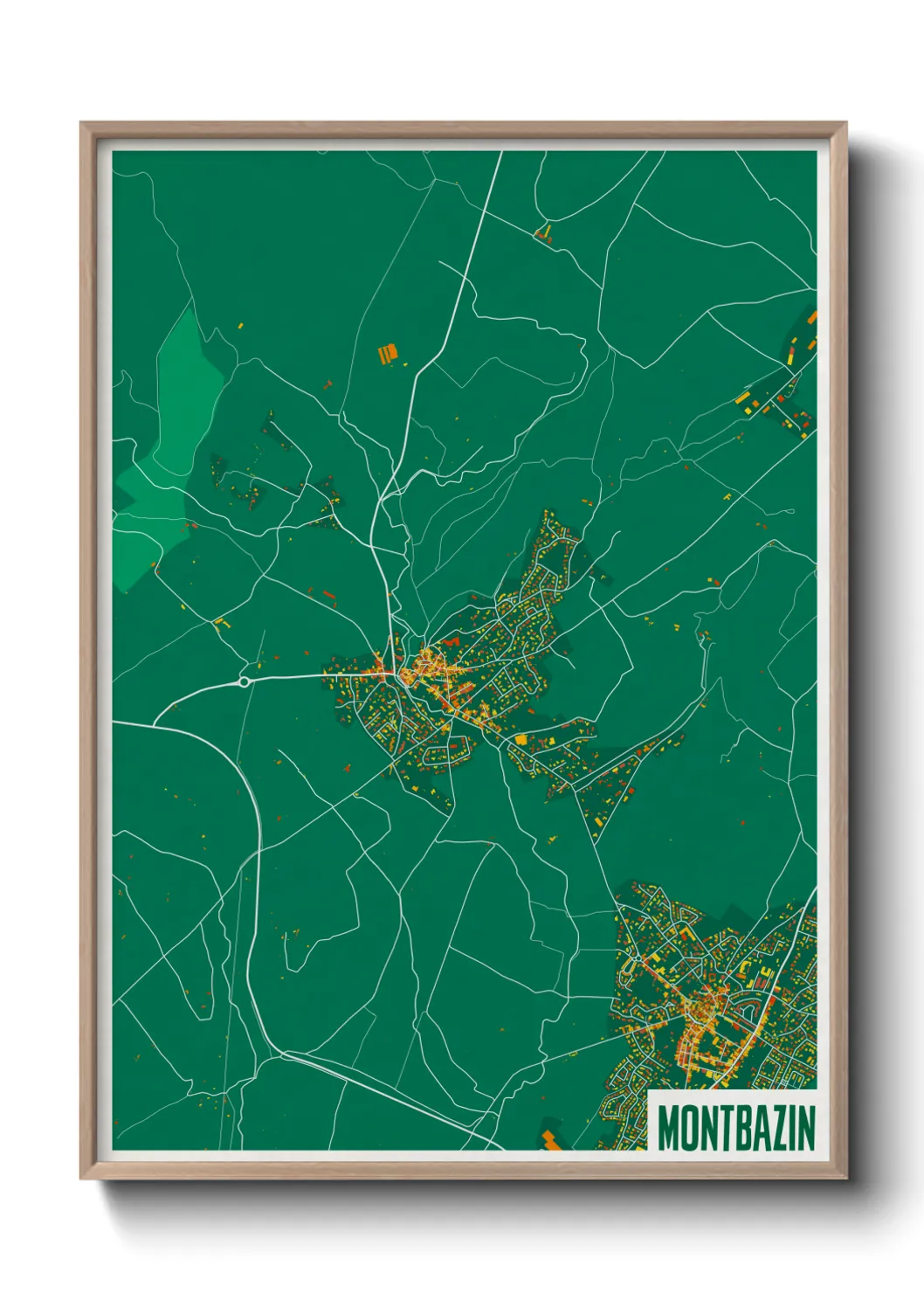 Une affiche de carte sur Montbazin