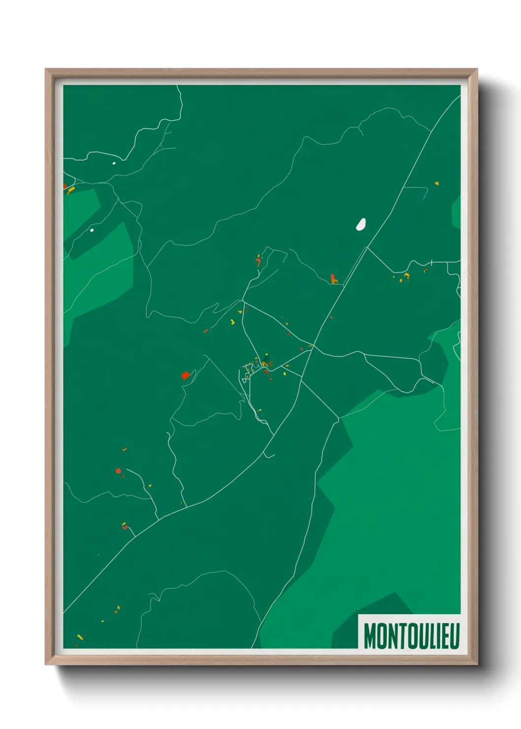 Une affiche de carte sur Montoulieu