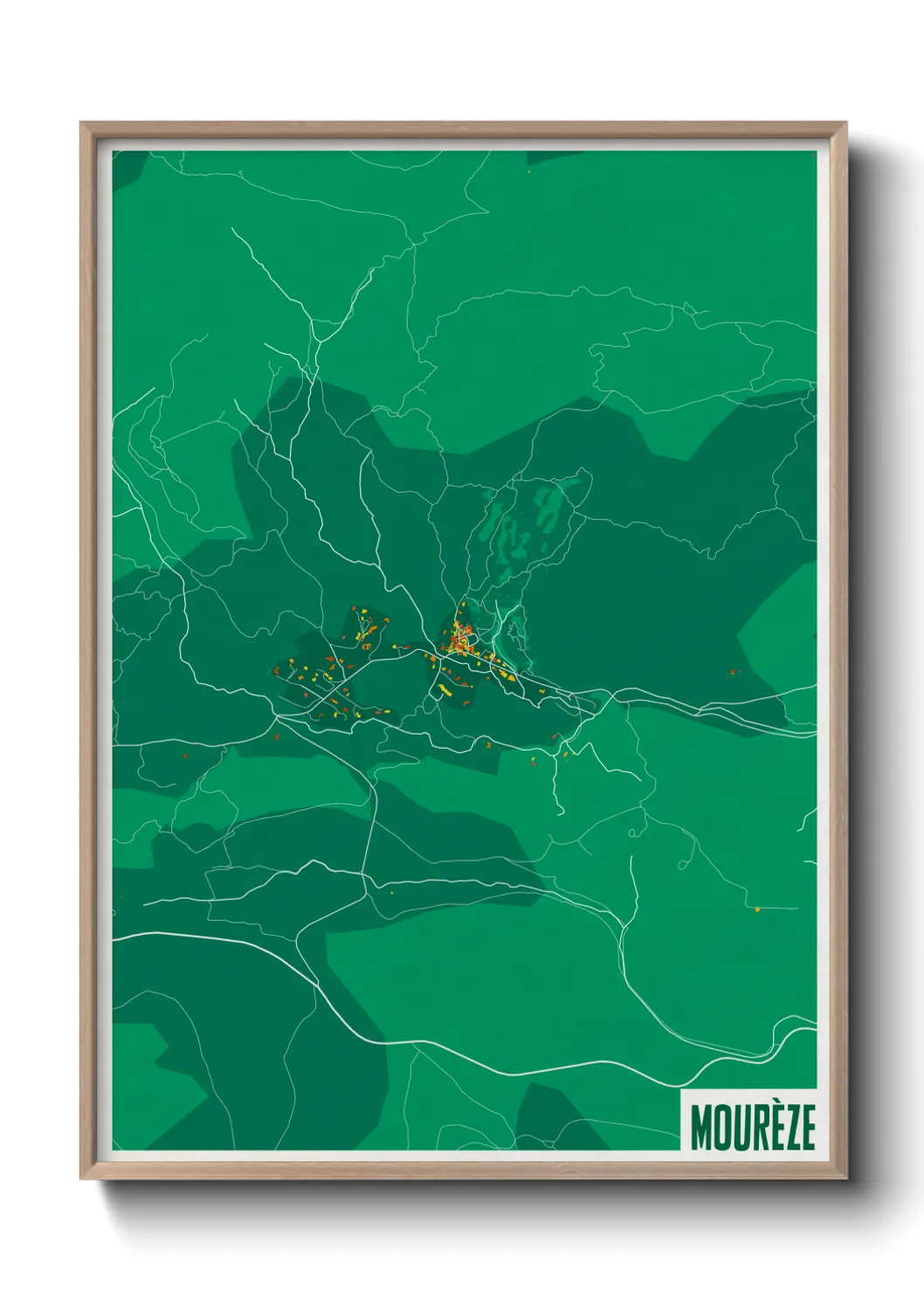 Une affiche de carte sur Mourèze